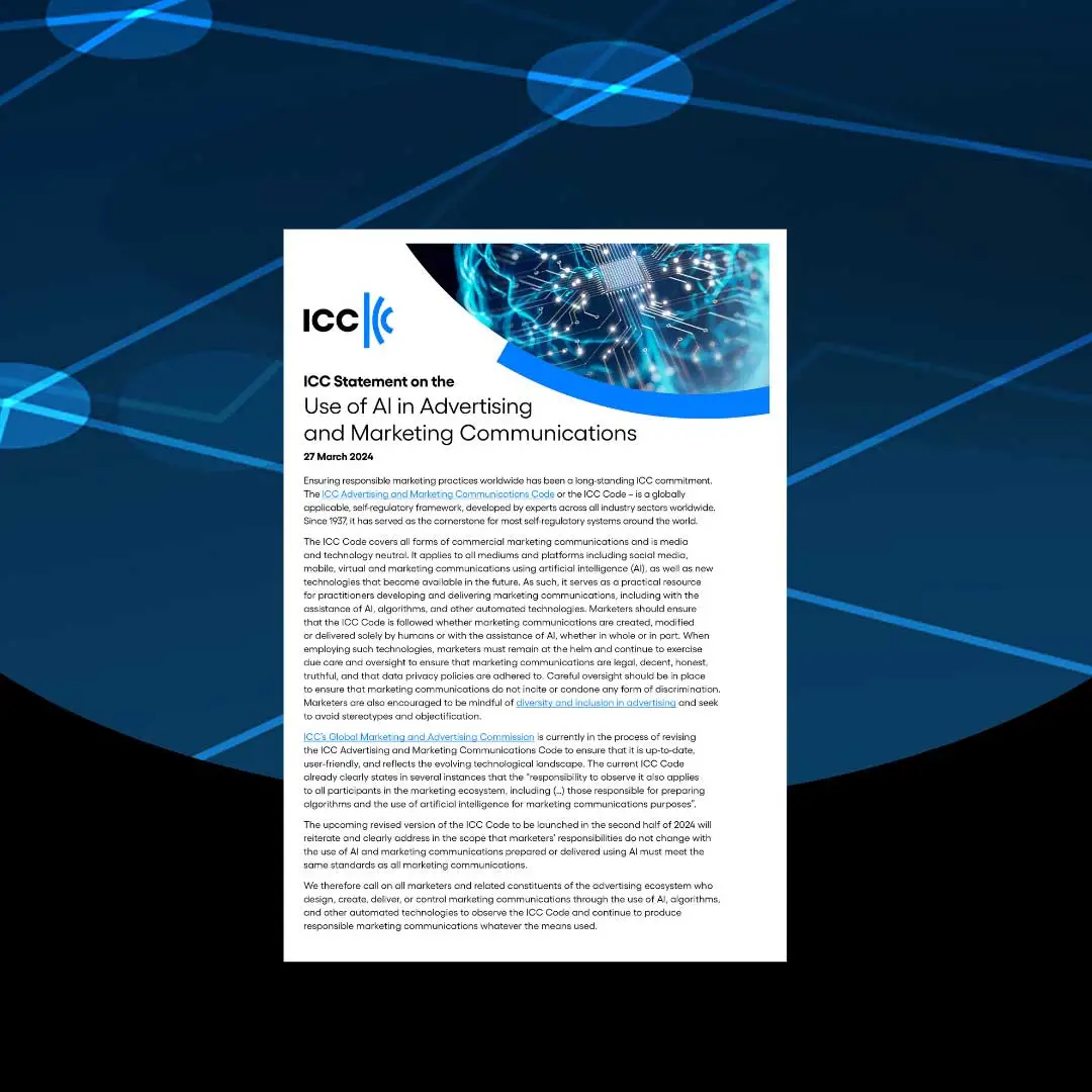 ICC Statement on the Use of AI in Advertising and Marketing Communications
