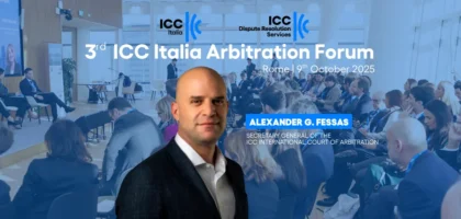 Alexander G. Fessas alla terza edizione dell’ICC Italia Arbitration Forum