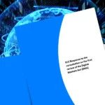 Copertina ICC sul Digital Markets Act, con documento ufficiale ICC e sfondo digitale raffigurante un globo e codici numerici.