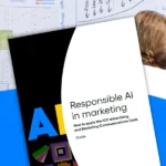 Immagine della guida ICC “Responsible AI in Marketing”, dedicata all’applicazione del Codice ICC nelle pratiche di marketing con intelligenza artificiale. La copertina della guida è in primo piano, con sfondo composto da grafici e diagrammi relativi ad attività di marketing data‑driven. In basso a destra è visibile il logo ICC.