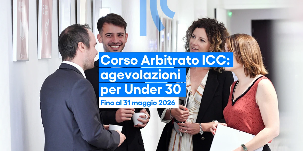 giovani professionisti durante networking evento formazione ICC corso arbitrato internazionale con agevolazioni under 30