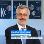 Ritratto istituzionale dell'Avv Marco Padovan, in sovrimpressione il nome “Marco Padovan” e la nomina a Presidente della Commissione Commercial Law and Practice di ICC Italia.