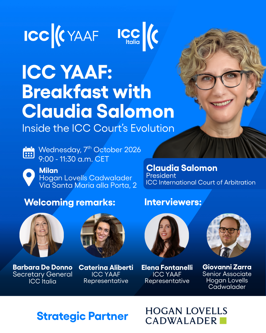 ICC YAAF – Breakfast with Claudia Salomon, 7 ottobre 2026 a Milano